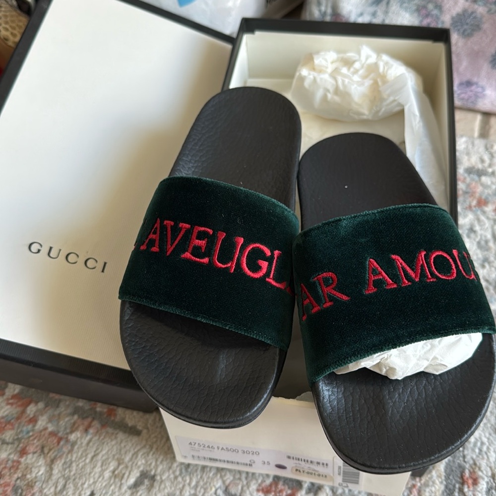 Gucci women slides size 35 fit 35-36 new